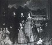 Imperiale and his Family before the gardens of Villa di Sampierdarena